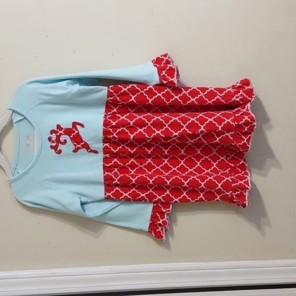 Southern Tots Little Girls Red and white Christmas Dress